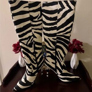 Public Desire Black and White Zebra Heeled Boots